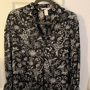 H&M Floral Oversized Blouse